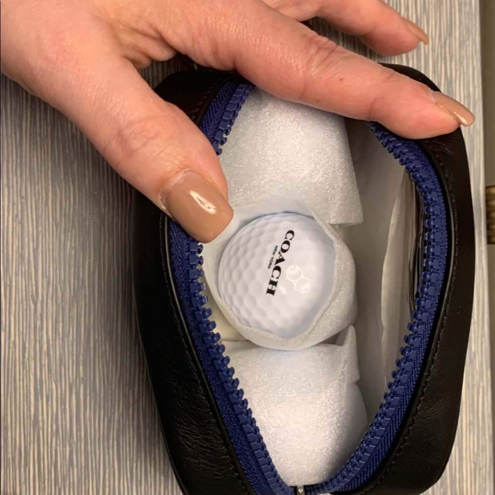 Coach golf kit pouch in signature canvas with blue leather accent - Picture 7 of 10